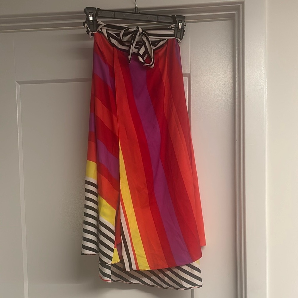 Ranna Gill Multicolor Striped Midi Skirt